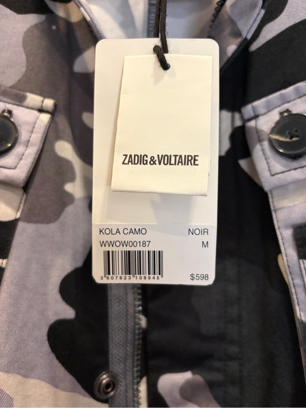 NWT Zadig and Voltaire Utility Jacket Camouflage Skull Size M (3 available!) - Picture 4 of 6